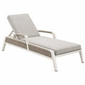 Chaise longue de jardin 200 x 70 x 85 cm en aluminium blanc et textile beige réglable