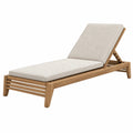 Chaise longue 200 x 70 cm en bois beige avec dossier réglable pour extérieur
