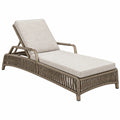 Chaise longue de jardin 200 x 75 cm en métal et corde taupe inclinable