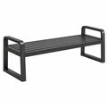 Banc 100 x 35 x 45 cm en métal noir à lattes style industriel