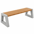 Banc de jardin 150 x 40 x 45 cm en bois et béton marron gris style contemporain